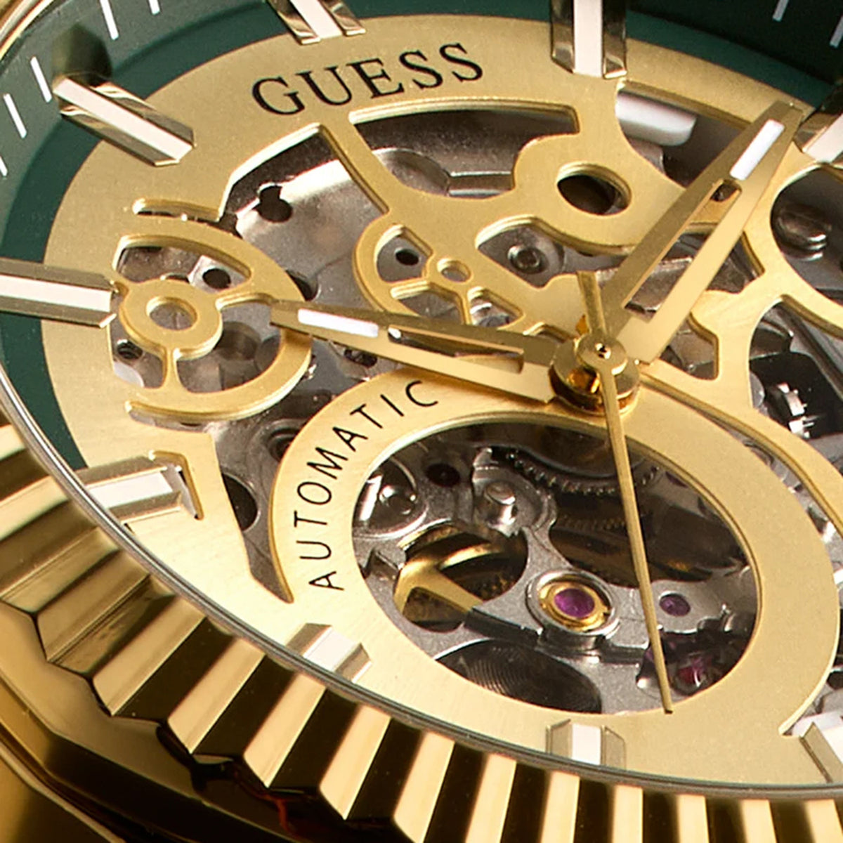 Men Automatic Green Dial Multi-Function Stainless Steel Watch GW1123G2