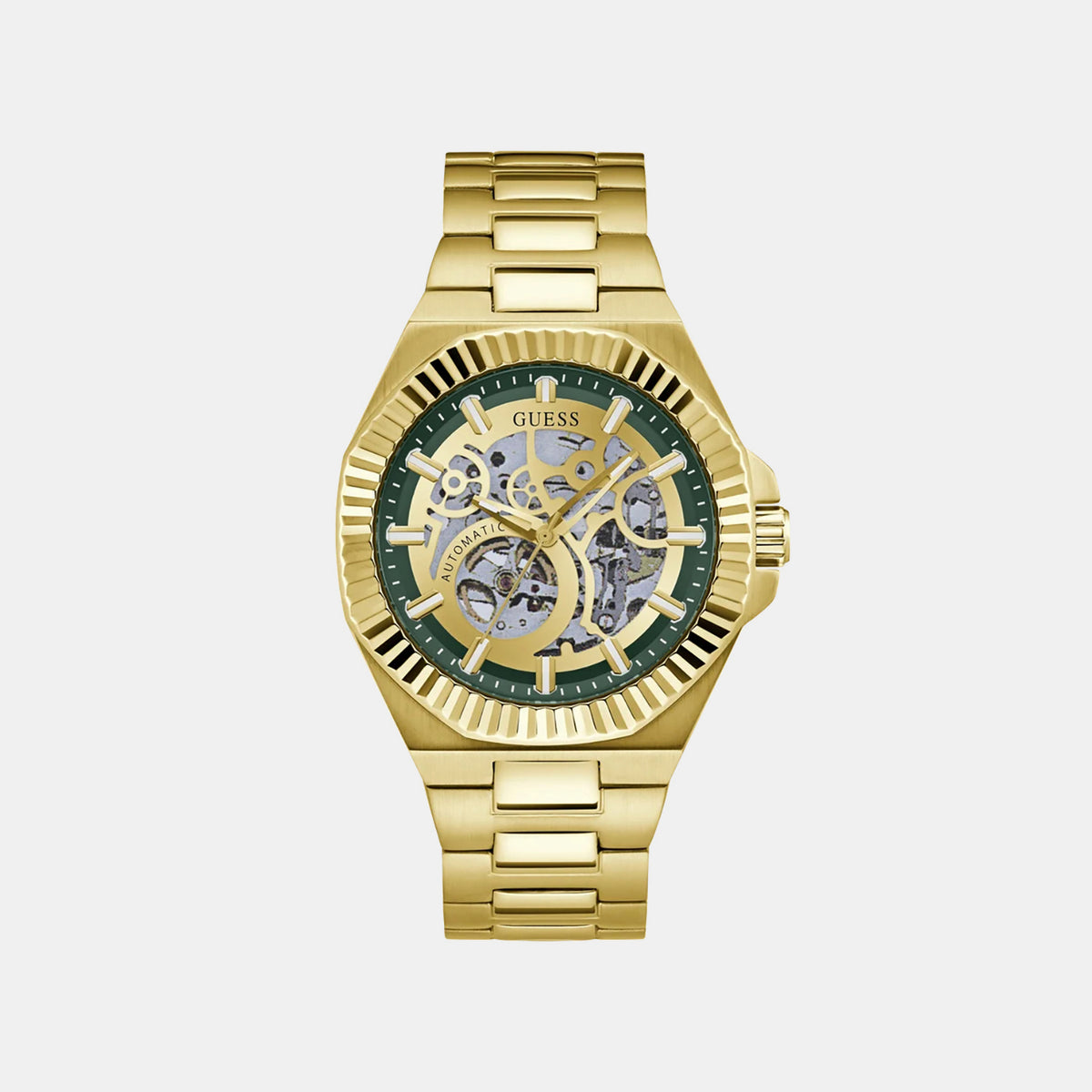 Men Automatic Green Dial Multi-Function Stainless Steel Watch GW1123G2