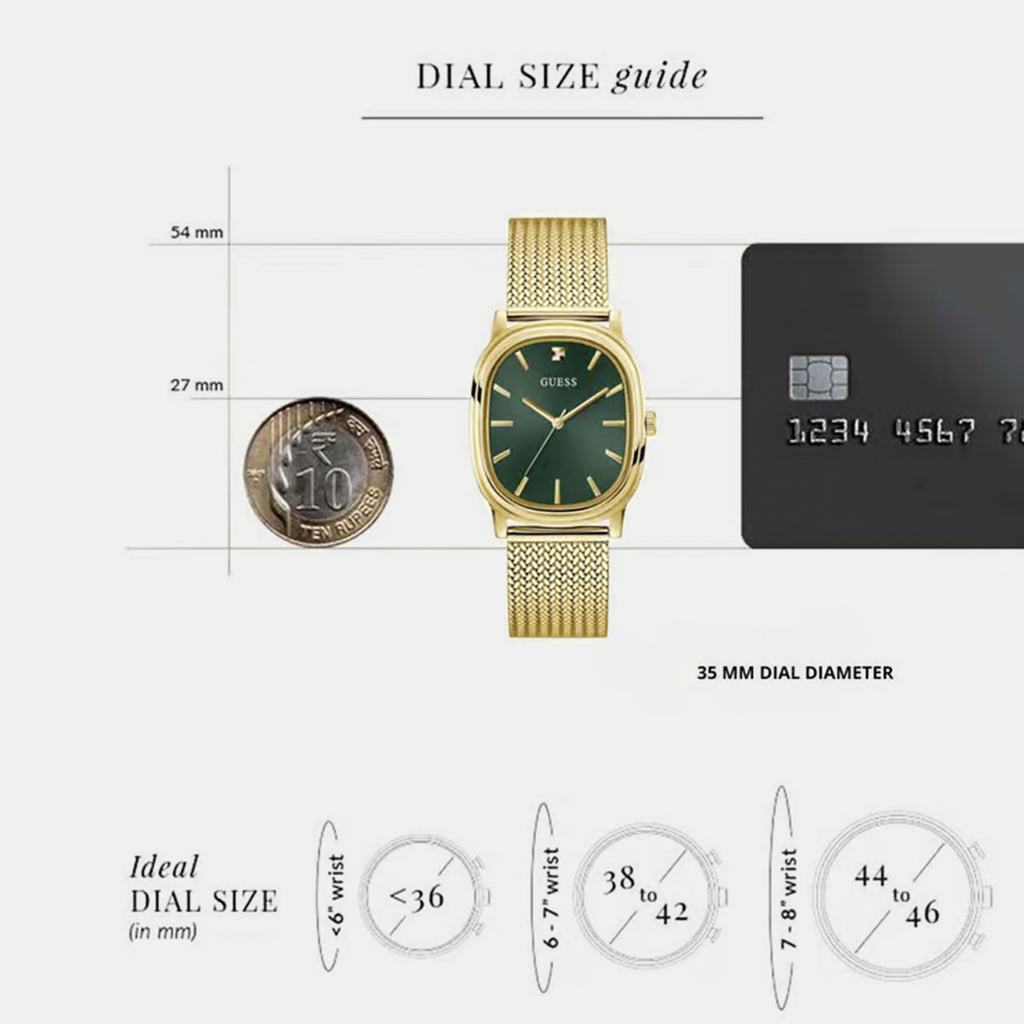 Women Quartz Green Dial Analog Mesh Watch GW1124G2