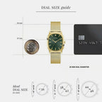 Women Quartz Green Dial Analog Mesh Watch GW1124G2