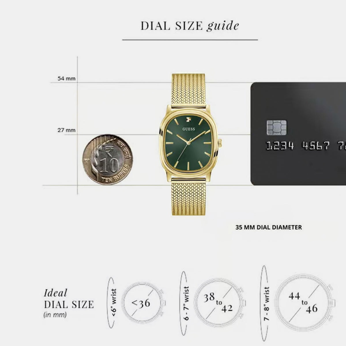 Women Quartz Green Dial Analog Mesh Watch GW1124G2