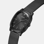 Men Quartz Black Dial Analog Mesh Watch GW1124G3