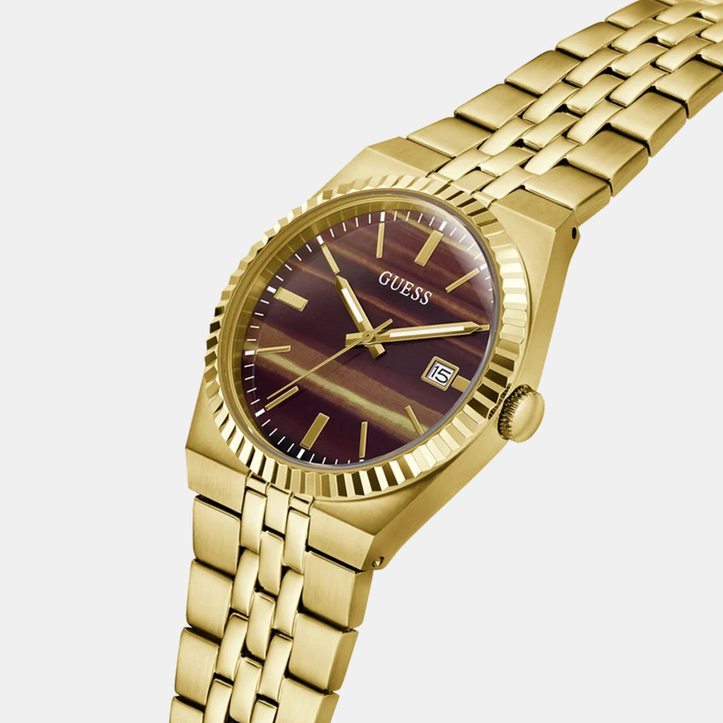 Dress Men Quartz Brown Dial Analog Stainless Steel Watch GW1129G2