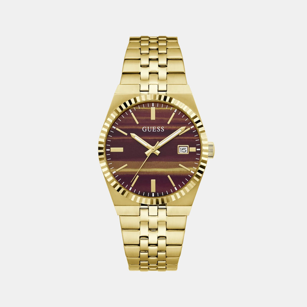 Dress Men Quartz Brown Dial Analog Stainless Steel Watch GW1129G2