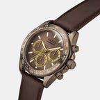Men Quartz Brown Dial Chronograph Leather Watch GW1130G5