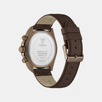 Men Quartz Brown Dial Chronograph Leather Watch GW1130G5