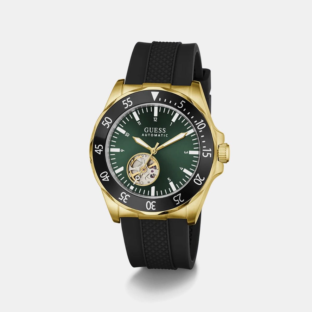 Men Automatic Green Dial Analog Silicone Watch GW1131G2