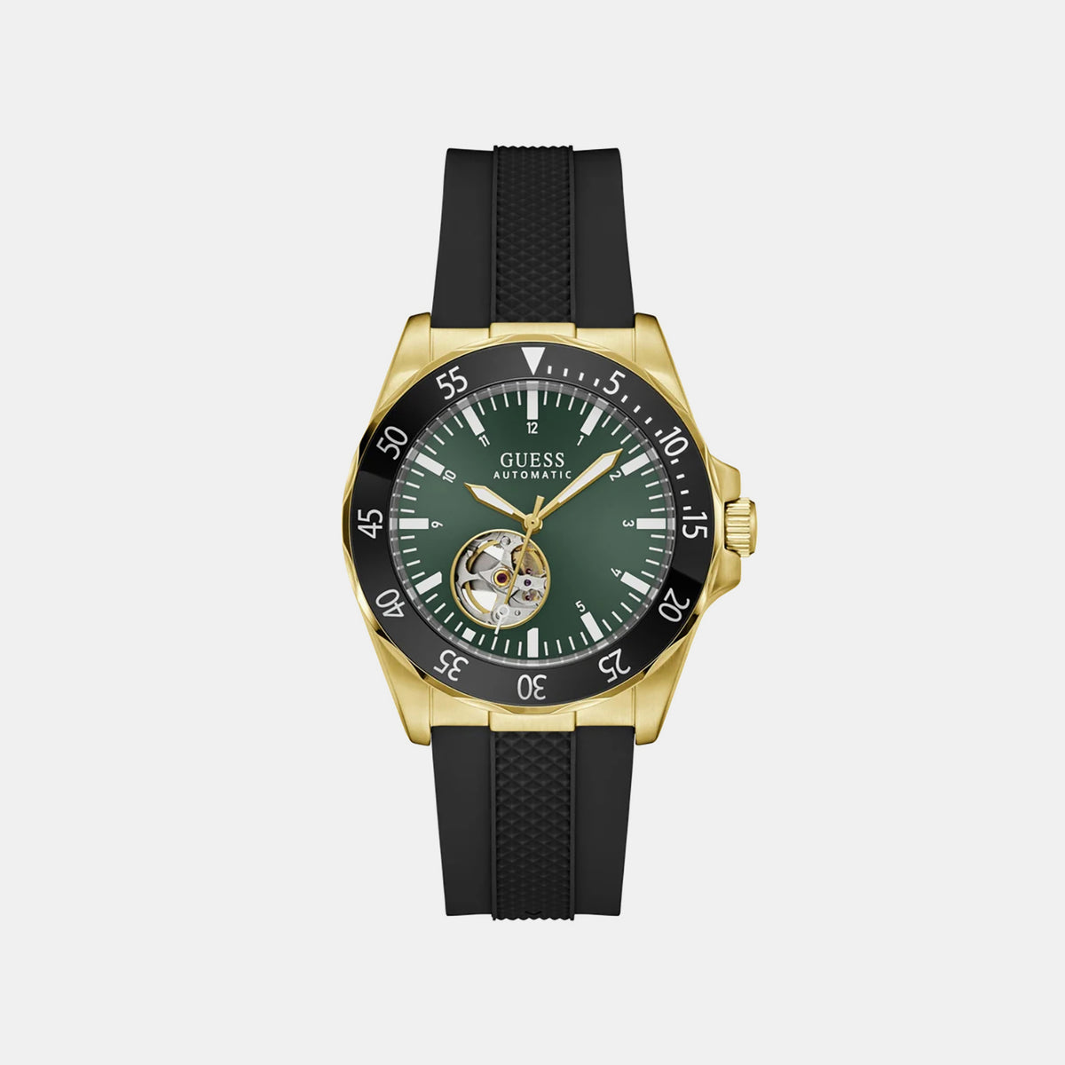 Men Automatic Green Dial Analog Silicone Watch GW1131G2