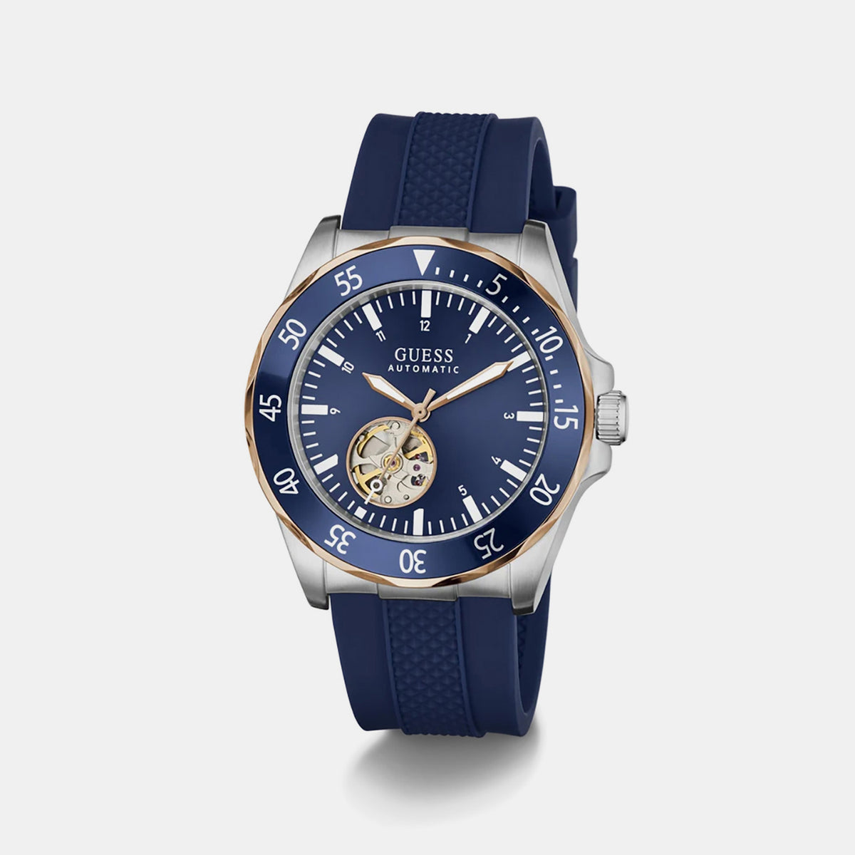 Men Automatic Blue Dial Analog Silicone Watch GW1131G5