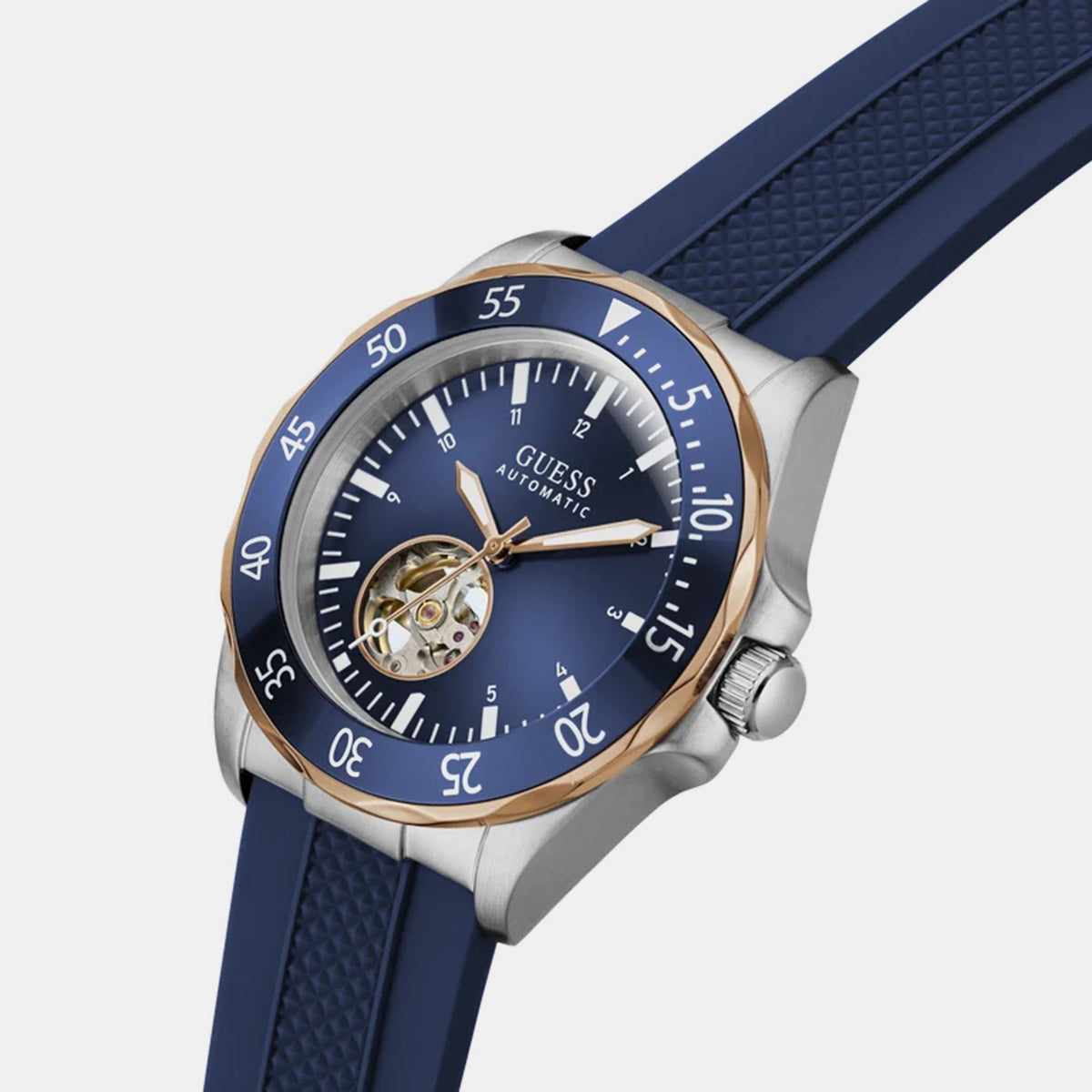 Men Automatic Blue Dial Analog Silicone Watch GW1131G5