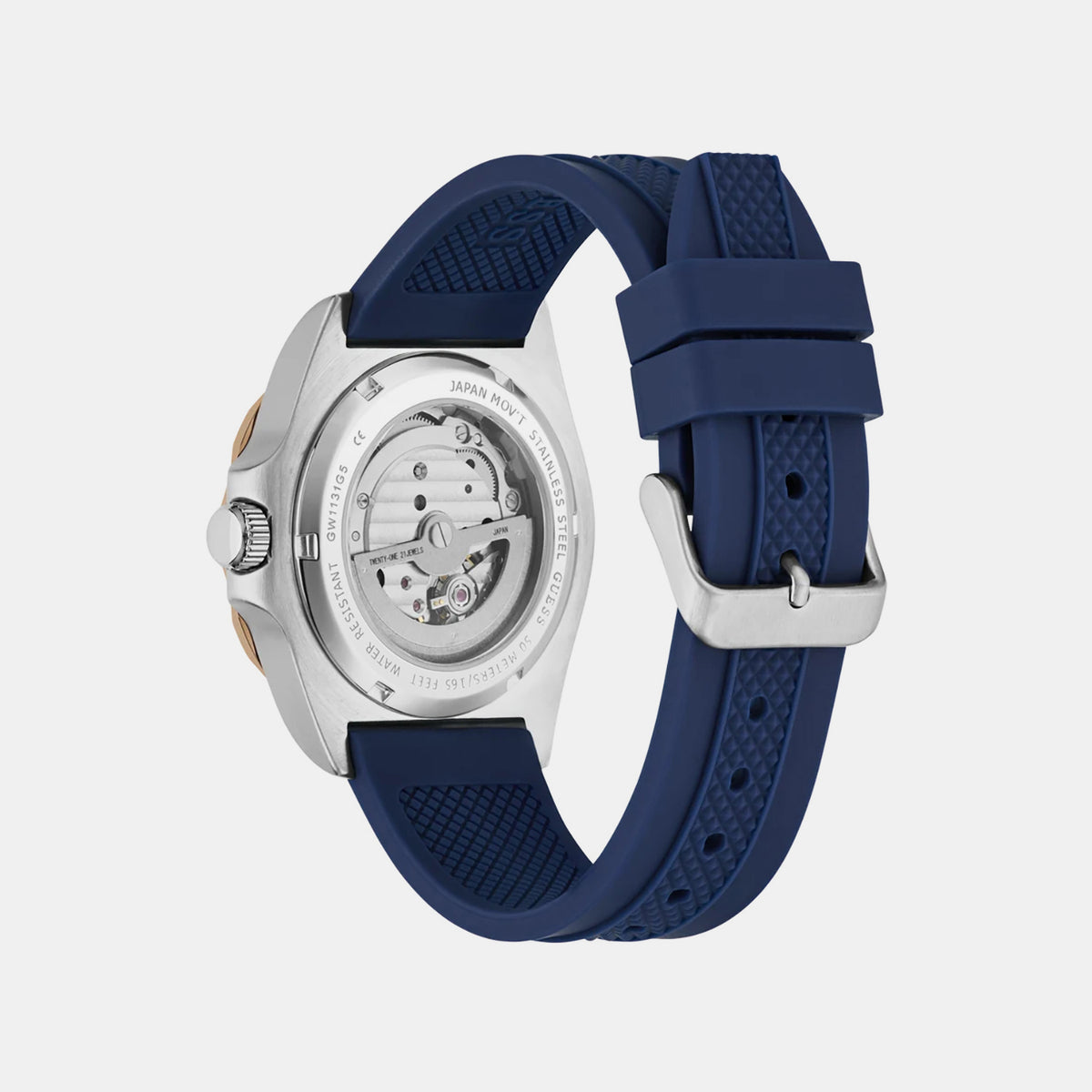 Men Automatic Blue Dial Analog Silicone Watch GW1131G5