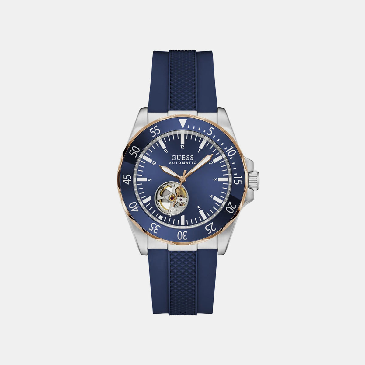 Men Automatic Blue Dial Analog Silicone Watch GW1131G5