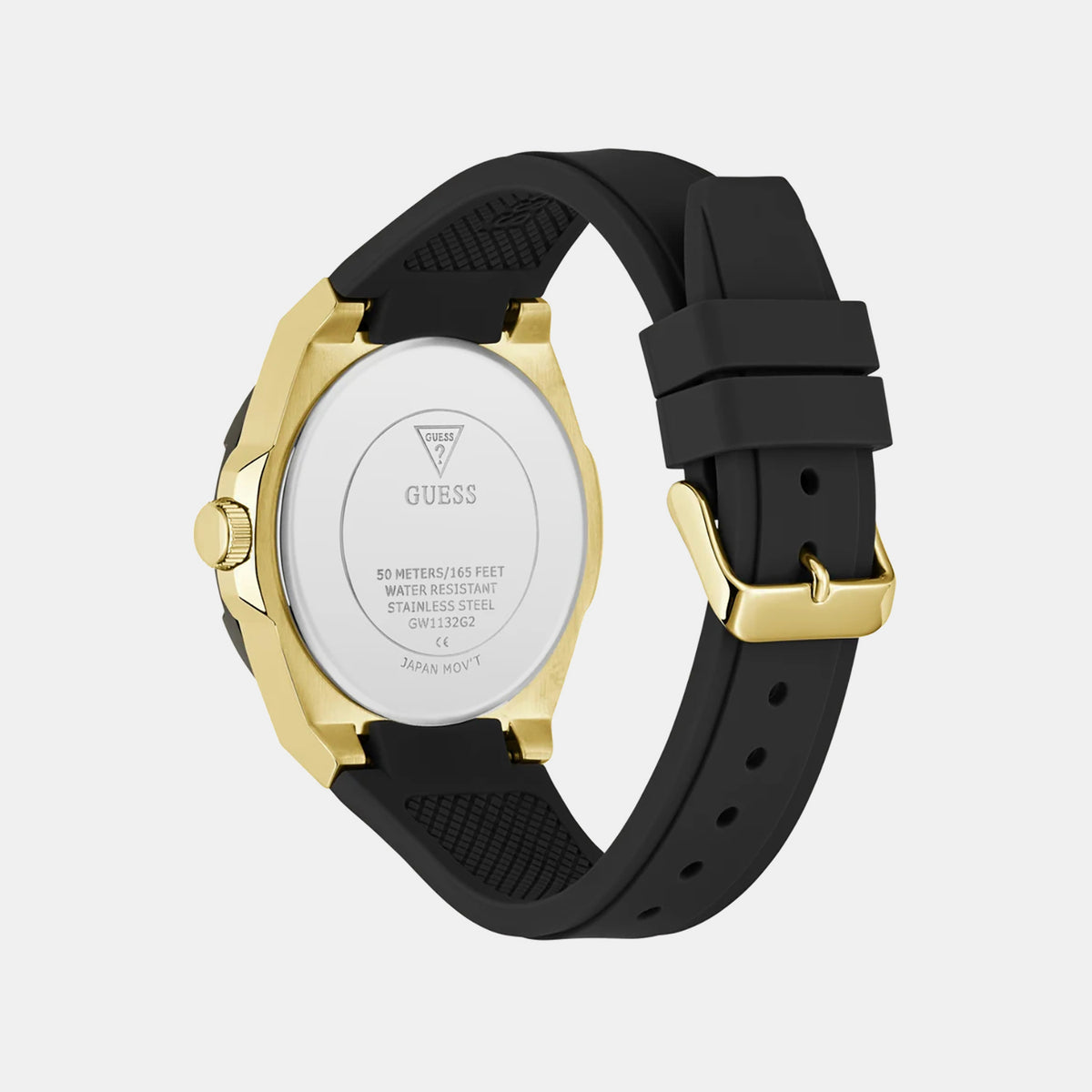 Men Quartz Black Dial Multi-Function Silicone Watch GW1132G2