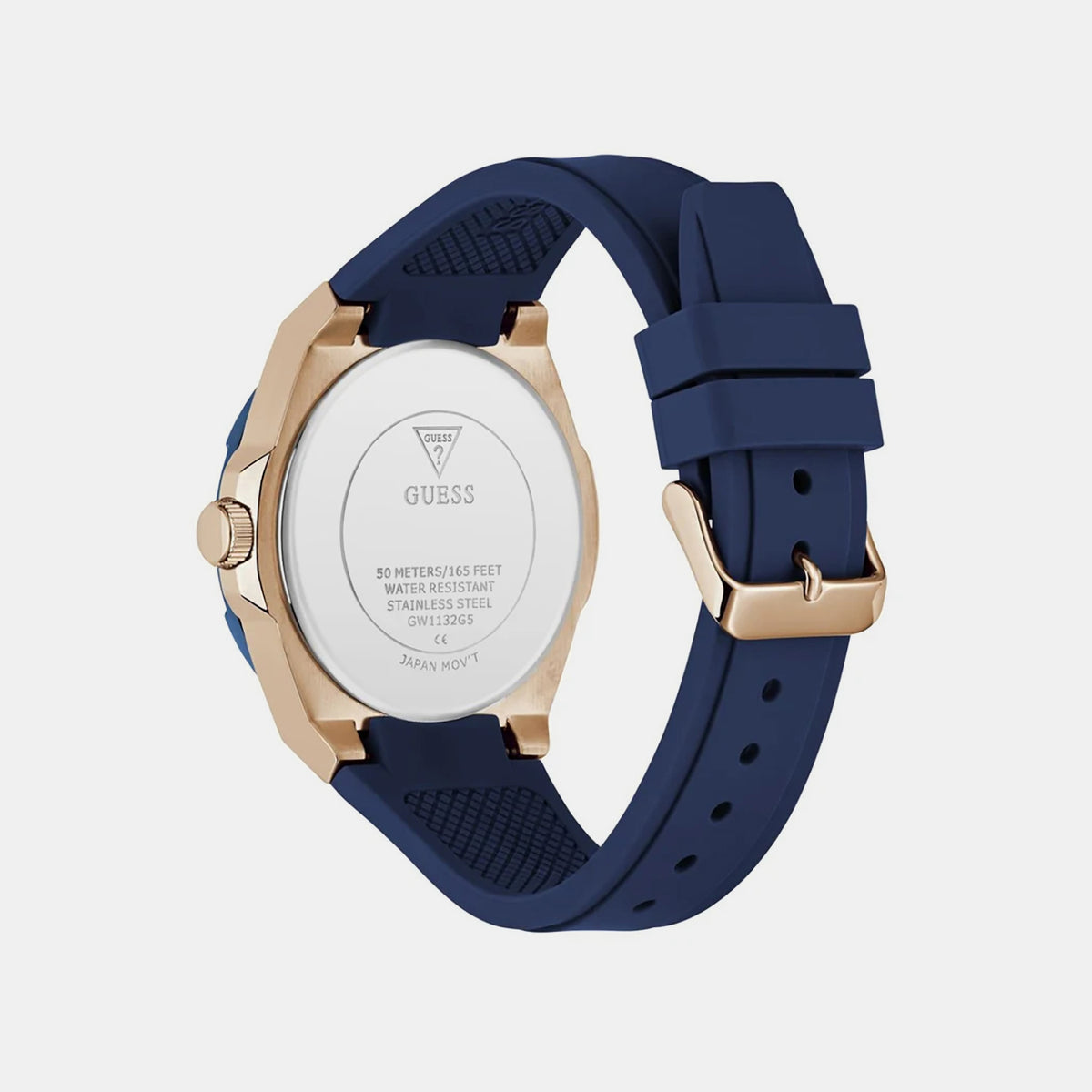 Men Quartz Blue Dial Multi-Function Silicone Watch GW1132G5