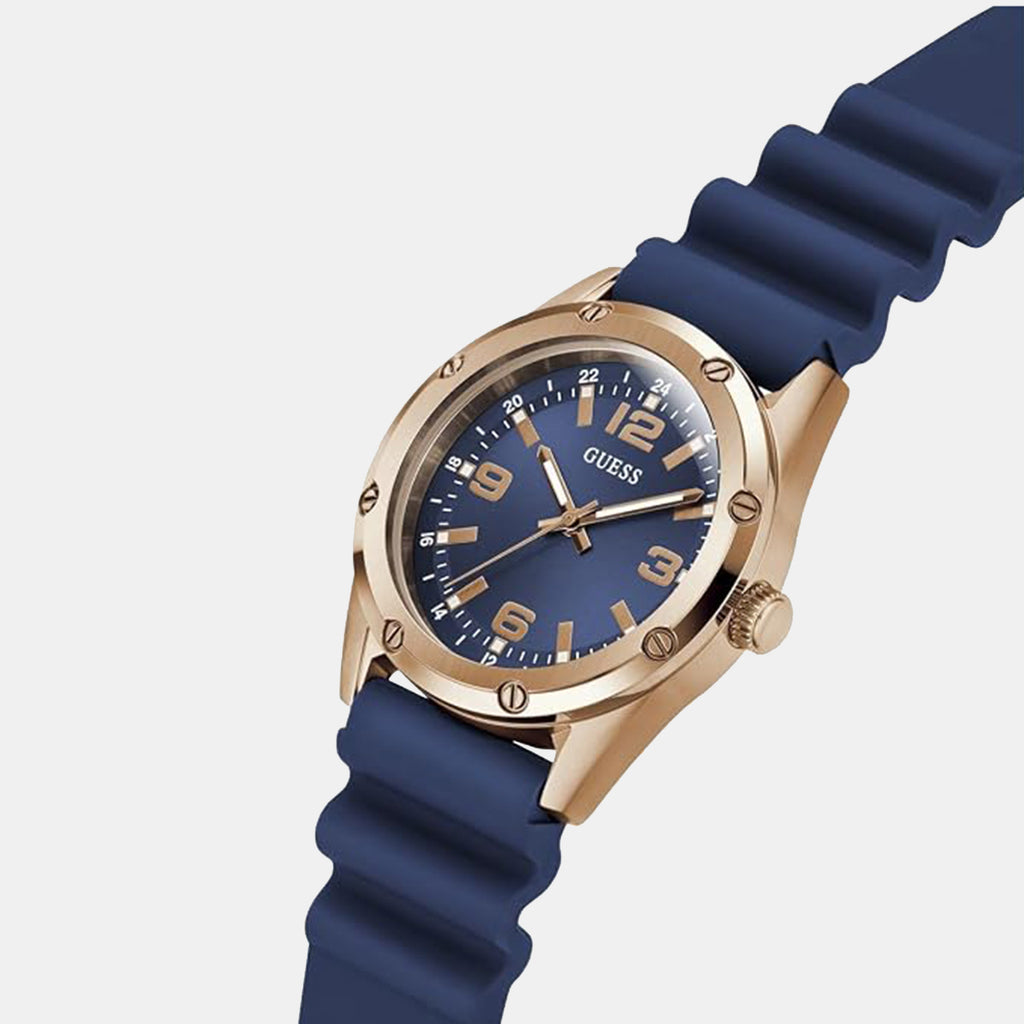 Men Quartz Blue Dial Analog Silicone Watch GW1134G5
