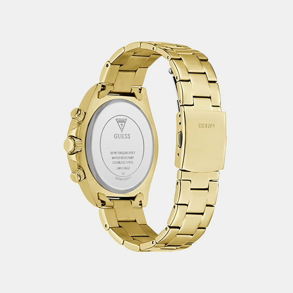 Men Quartz Gold Dial Chronograph Stainless Steel Watch GW1136G2
