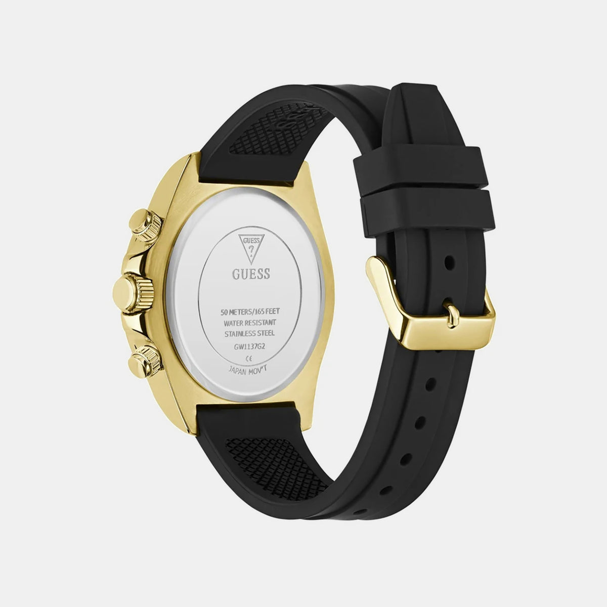 Men Quartz Black Dial Chronograph Silicone Watch GW1137G2