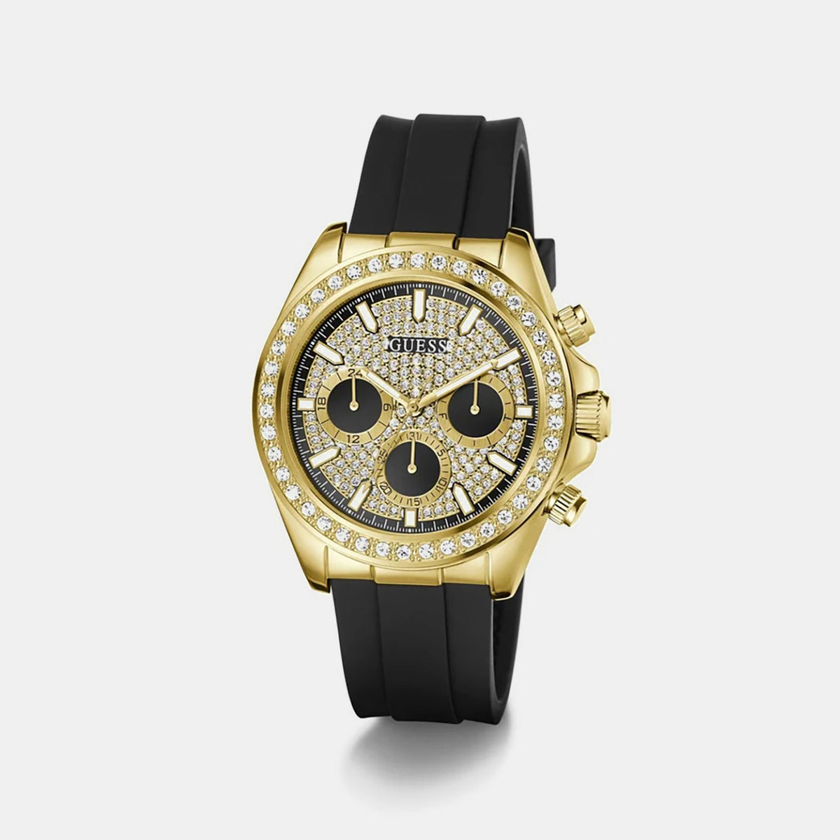 Men Quartz Black Dial Chronograph Silicone Watch GW1137G2
