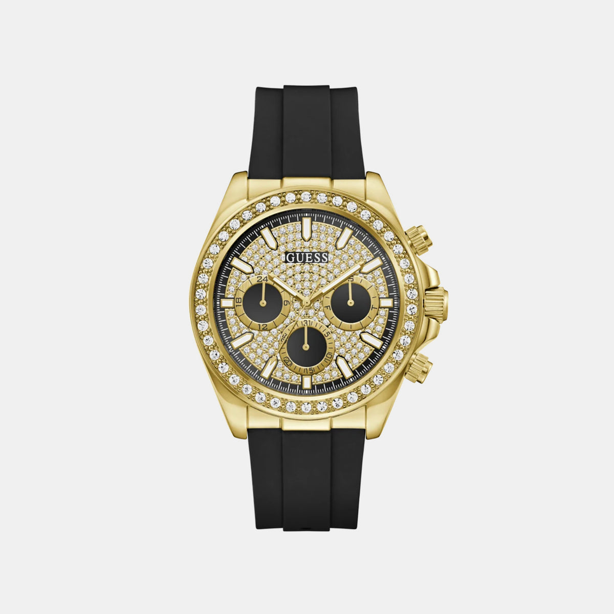 Men Quartz Black Dial Chronograph Silicone Watch GW1137G2
