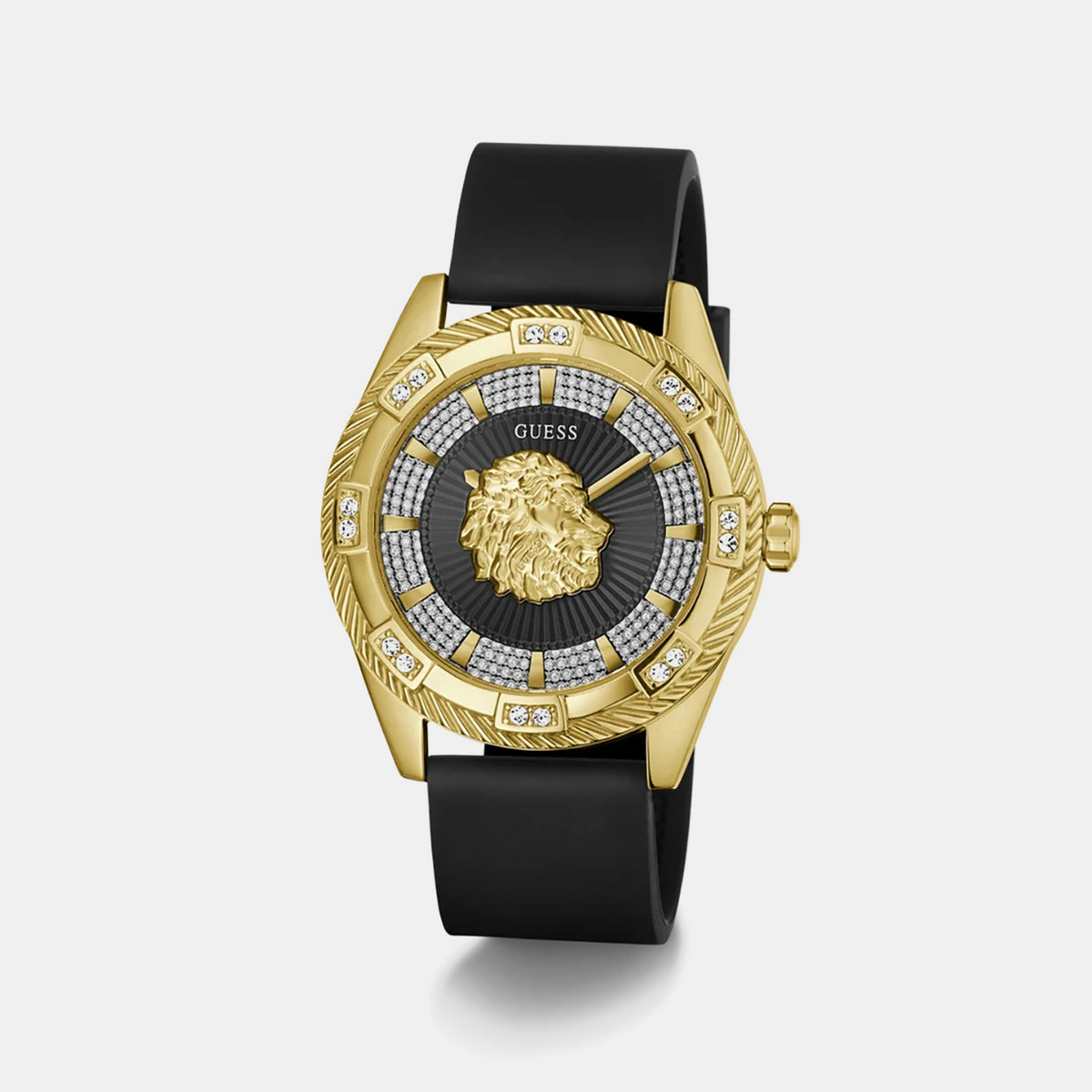 Men Quartz Black Dial Analog Silicone Watch GW1138G2