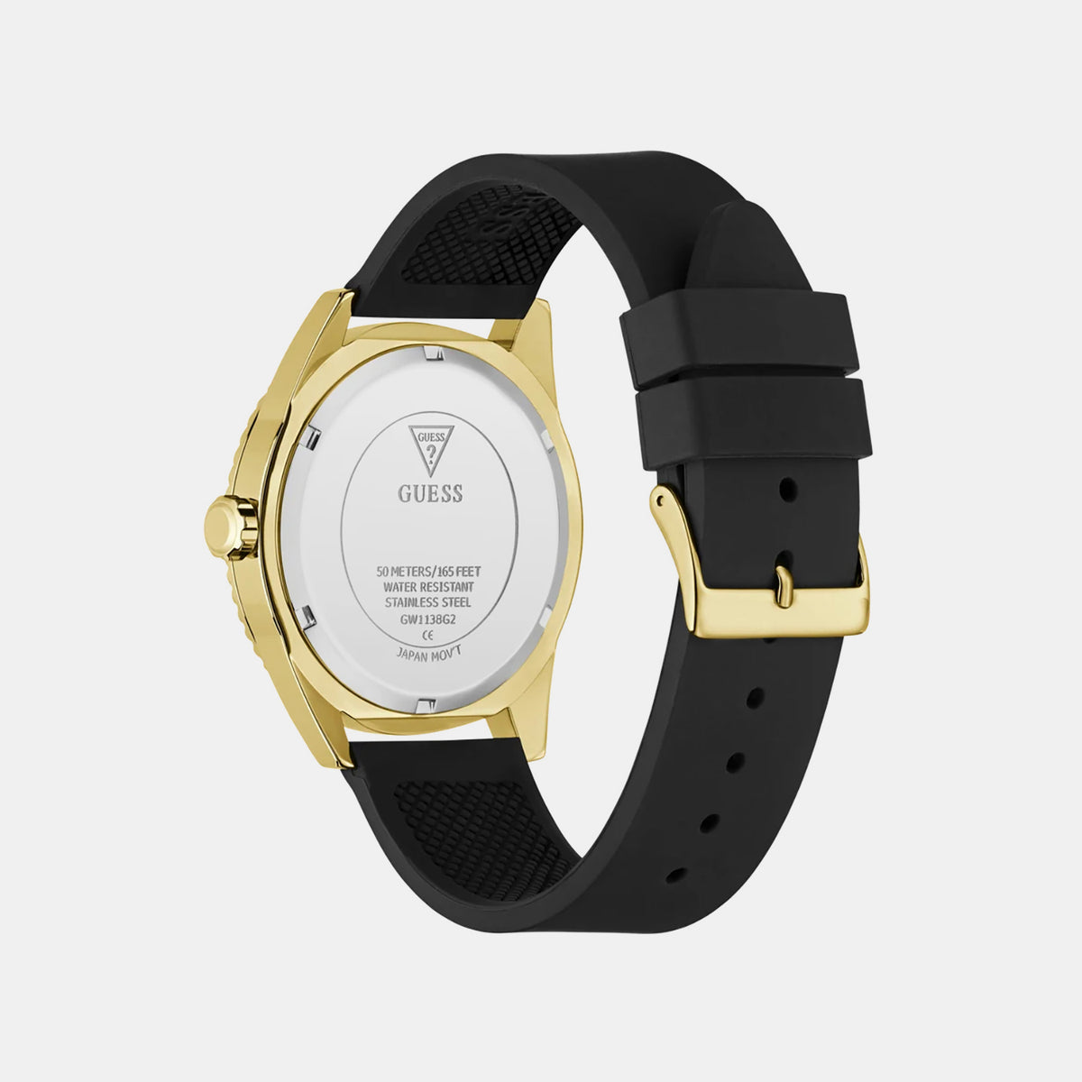 Men Quartz Black Dial Analog Silicone Watch GW1138G2