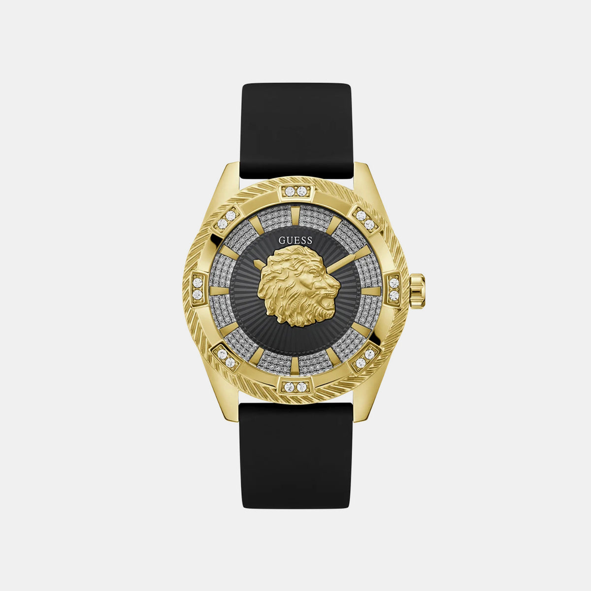 Men Quartz Black Dial Analog Silicone Watch GW1138G2