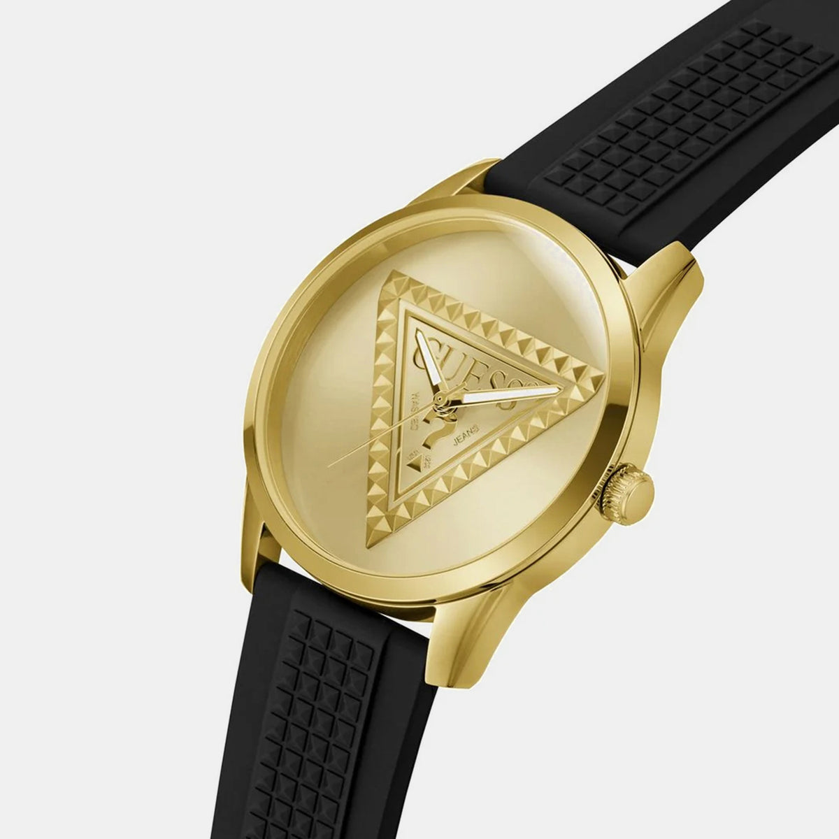 Men Quartz Champagne Dial Analog Silicone Watch GW1143G2