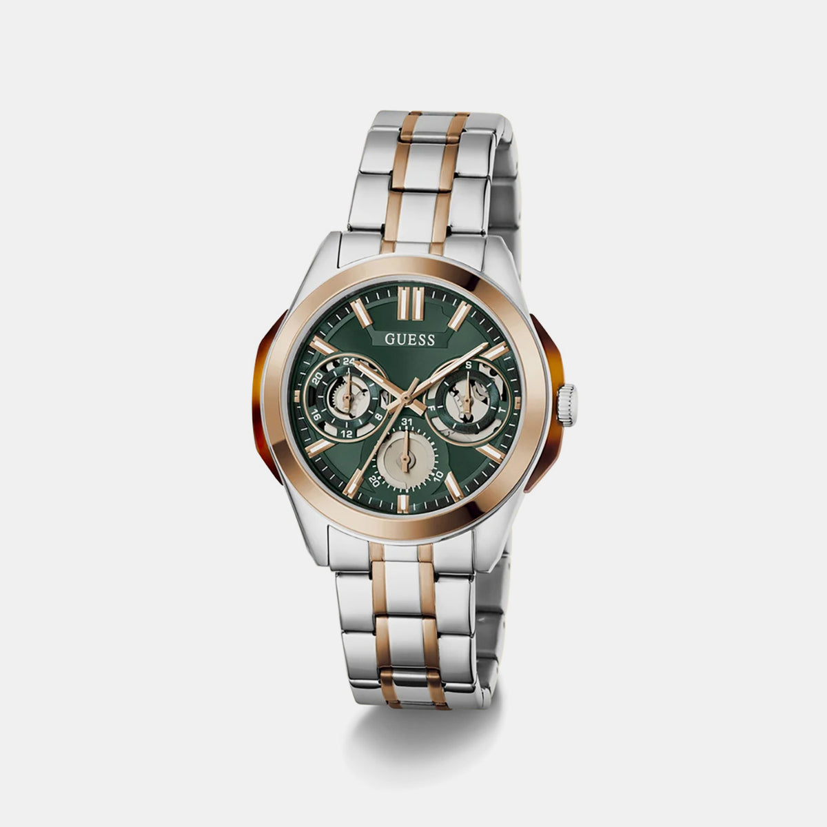 Dress Men Quartz Green Dial Multi-Function Stainless Steel Watch GW1144G6