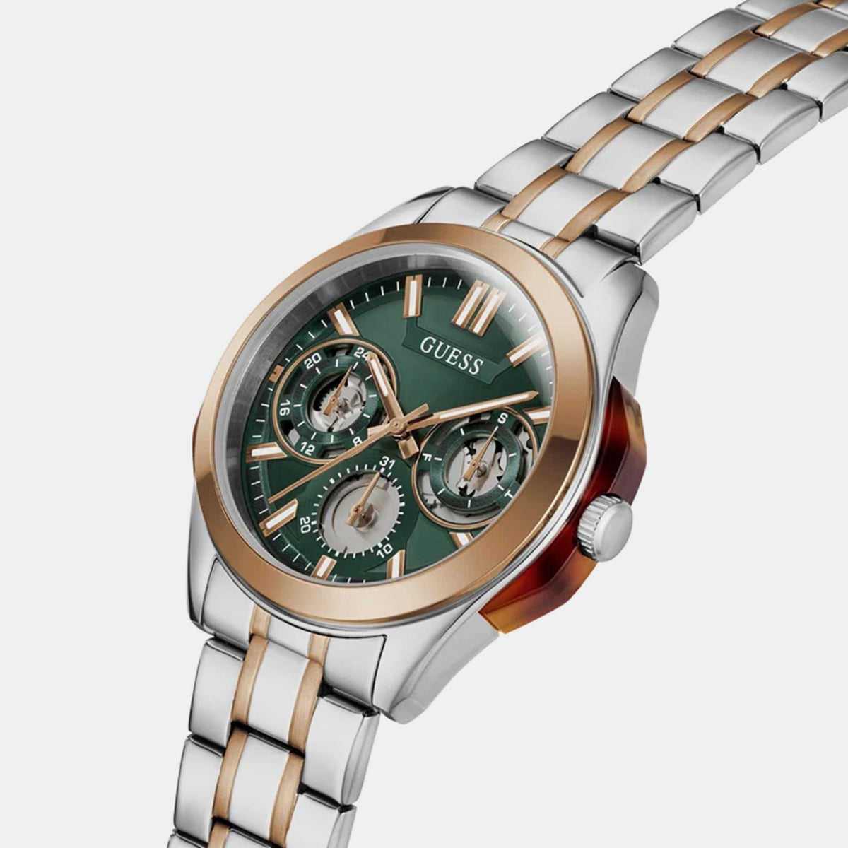 Dress Men Quartz Green Dial Multi-Function Stainless Steel Watch GW1144G6