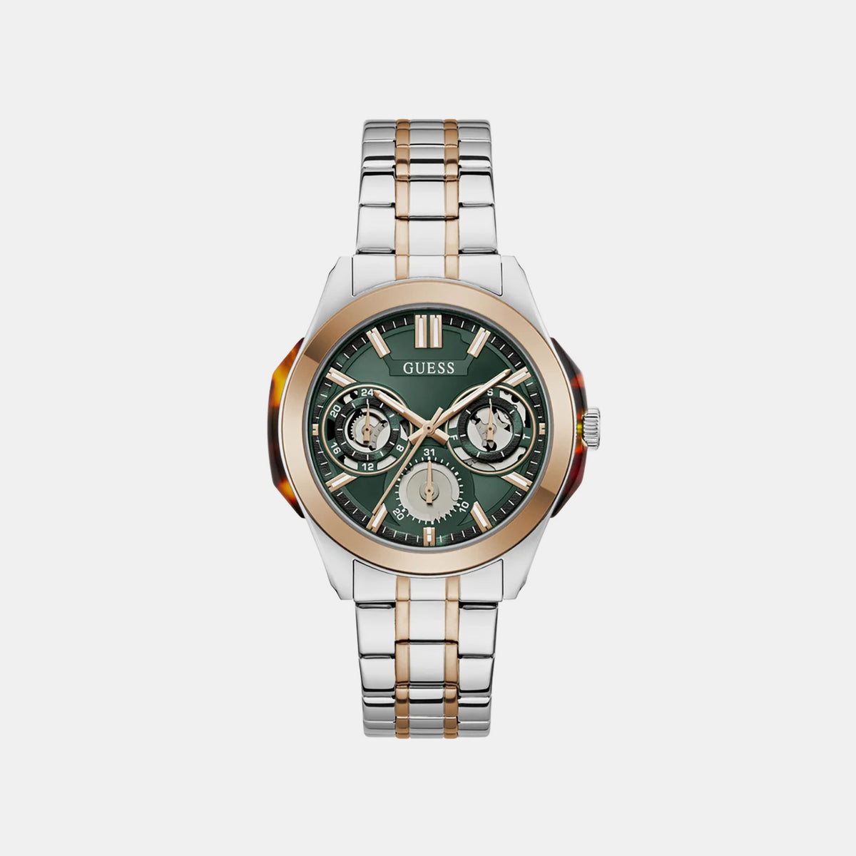 Dress Men Quartz Green Dial Multi-Function Stainless Steel Watch GW1144G6