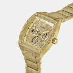 Men Quartz Gold Dial Multifunction Stainless Steel Watch GW1148G2