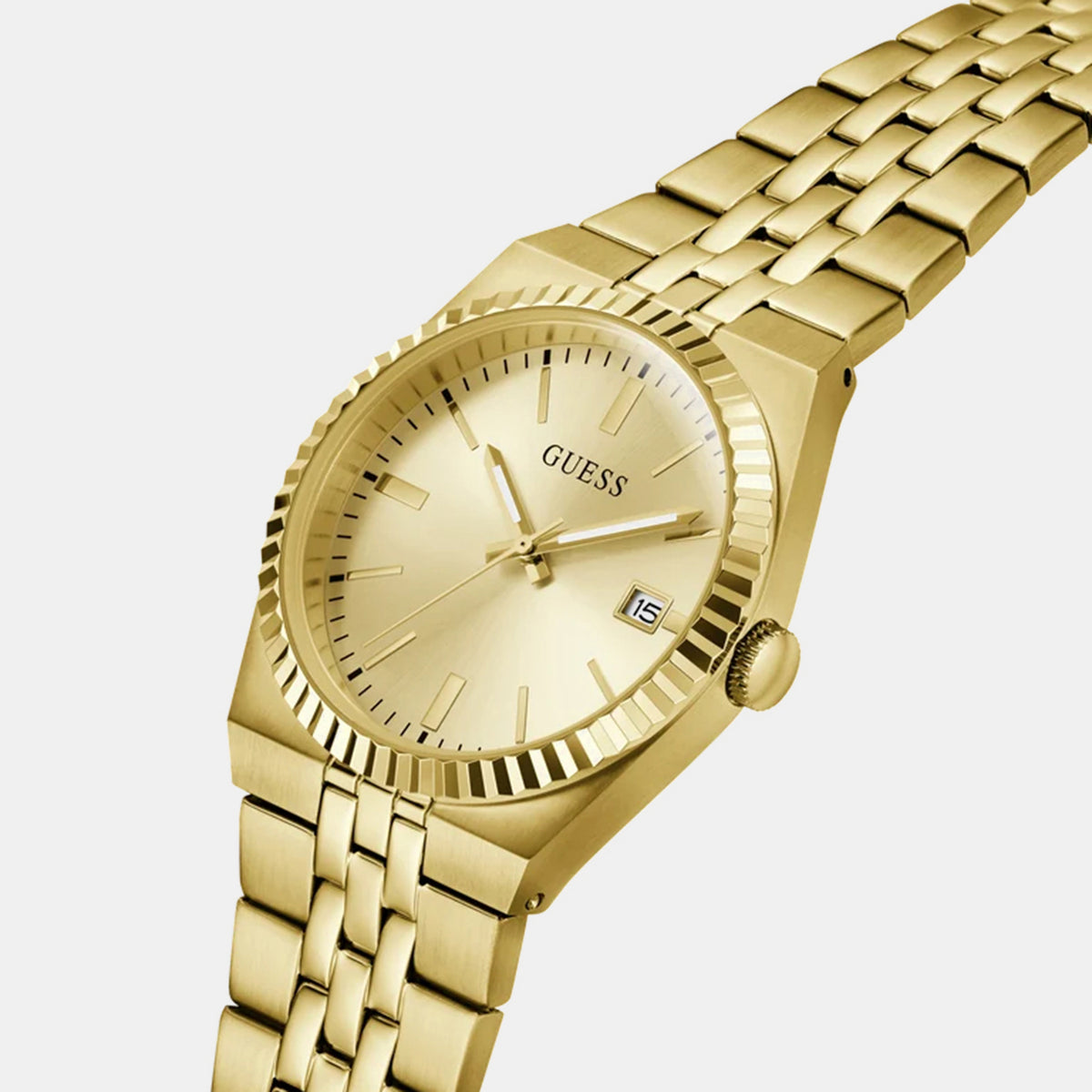 Dress Women Quartz Champagne Dial Analog Stainless Steel Watch GW1153G2