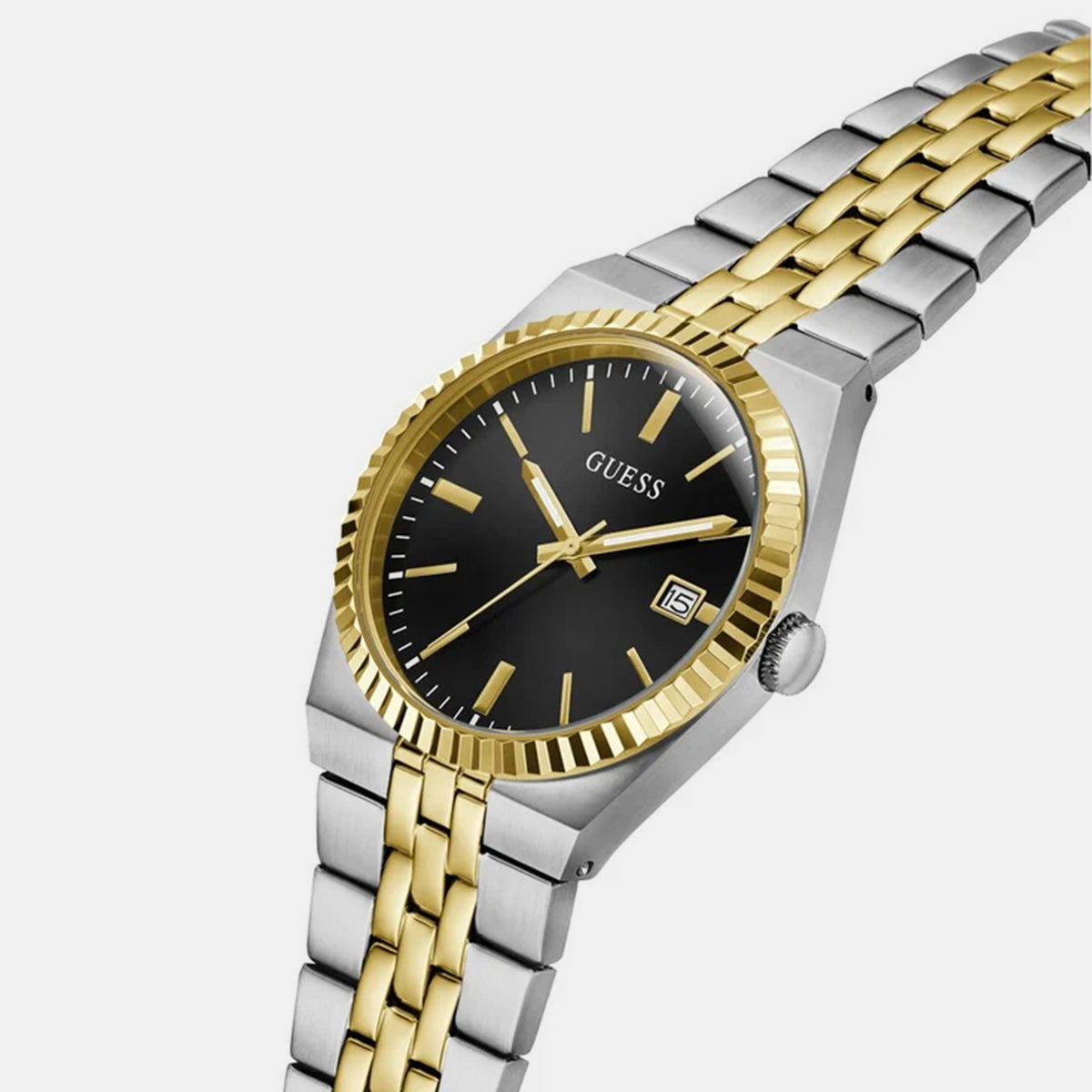 Men Quartz Black Dial Analog Stainless Steel Watch GW1153G7