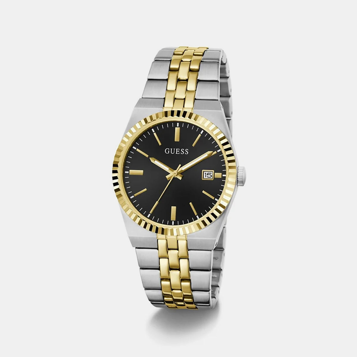 Men Quartz Black Dial Analog Stainless Steel Watch GW1153G7