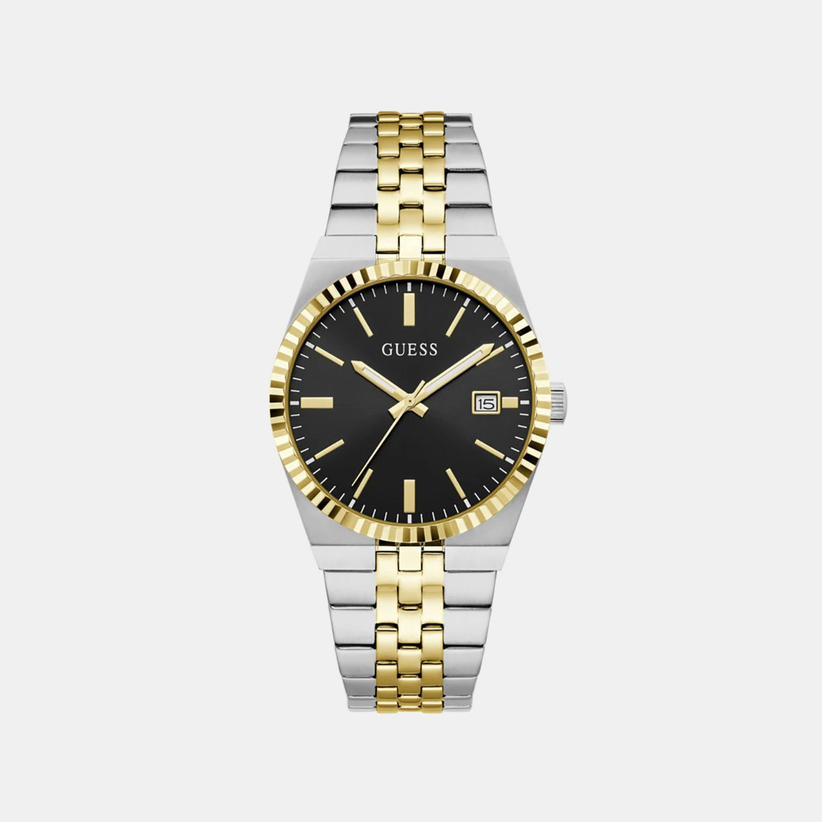 Men Quartz Black Dial Analog Stainless Steel Watch GW1153G7