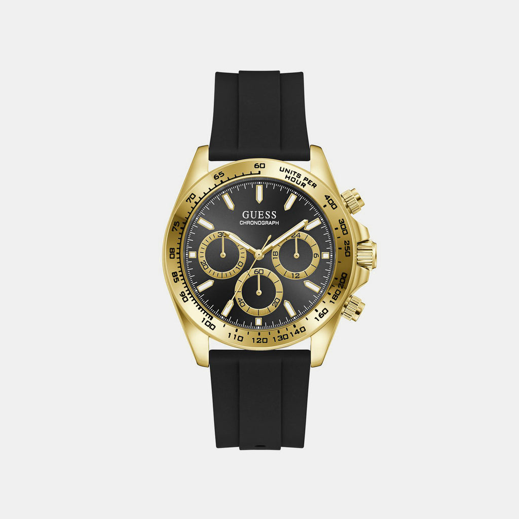 Sport Men Quartz Black Dial Chronograph Silicone Watch GW1155G2