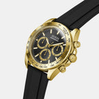Sport Men Quartz Black Dial Chronograph Silicone Watch GW1155G2