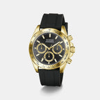 Sport Men Quartz Black Dial Chronograph Silicone Watch GW1155G2