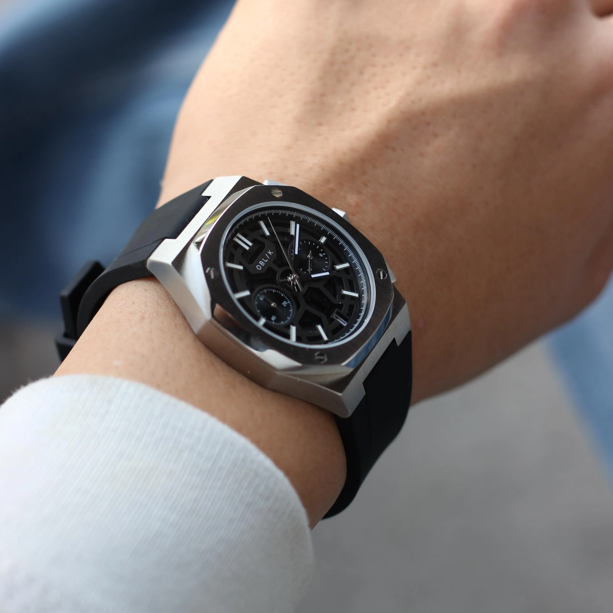Geome Sport Men Quartz Black Dial Chronograph Silicone Watch Geome Sport