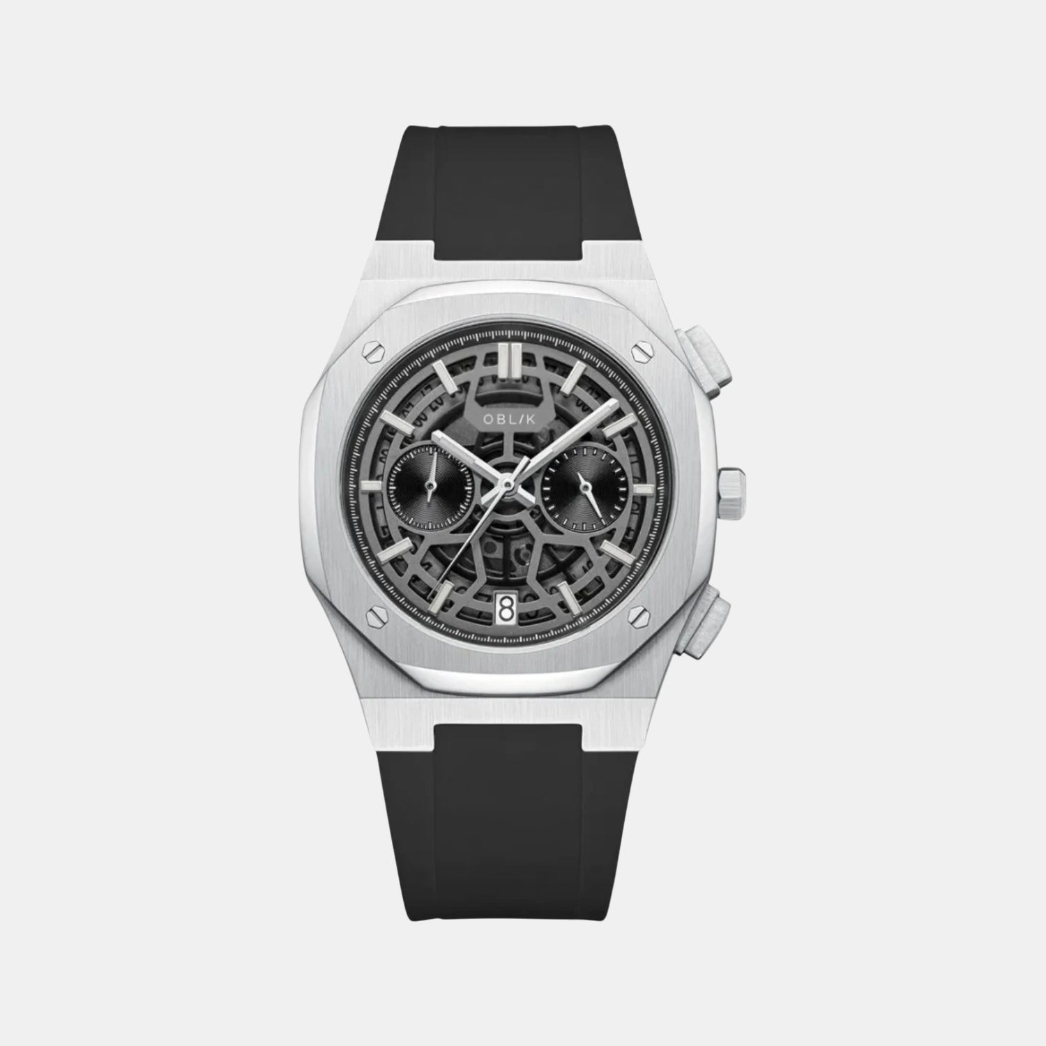Geome Sport Men Quartz Black Dial Chronograph Silicone Watch