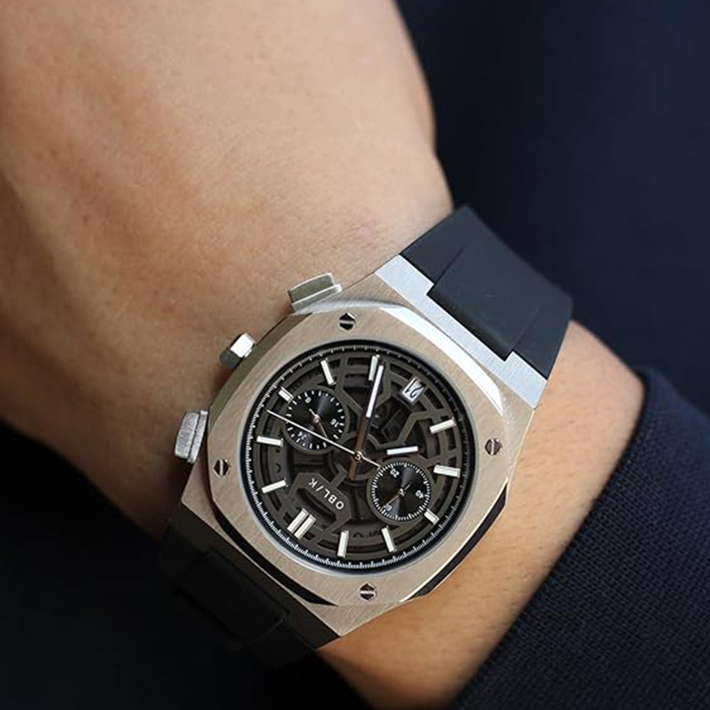 Geome Sport Men Quartz Black Dial Chronograph Silicone Watch Geome Sport