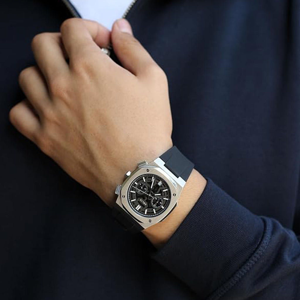 Geome Sport Men Quartz Black Dial Chronograph Silicone Watch Geome Sport