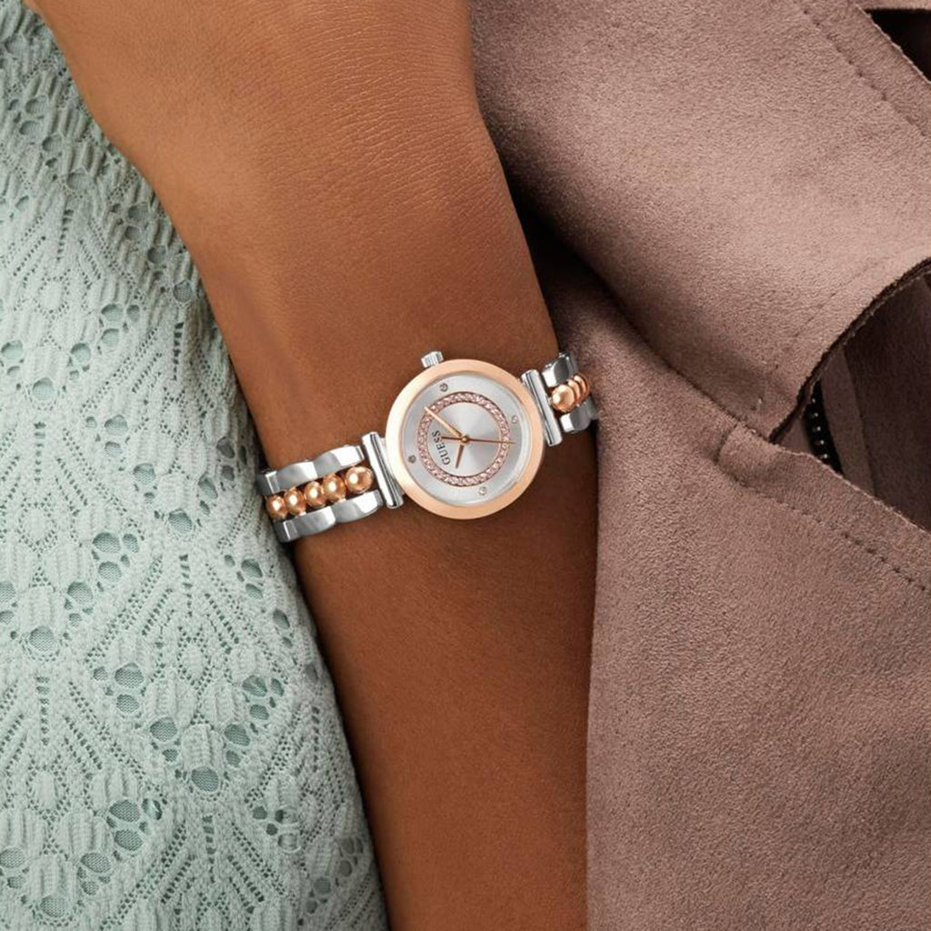 Women Quartz Silver Dial Analog Stainless Steel Watch GW0994L5