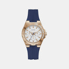 Women Quartz White Dial Multi-Function Silicone Watch GW1034L4