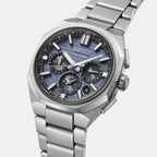 Astron Men Solar Blue Dial Chronograph Titanium Watch HAB002J1