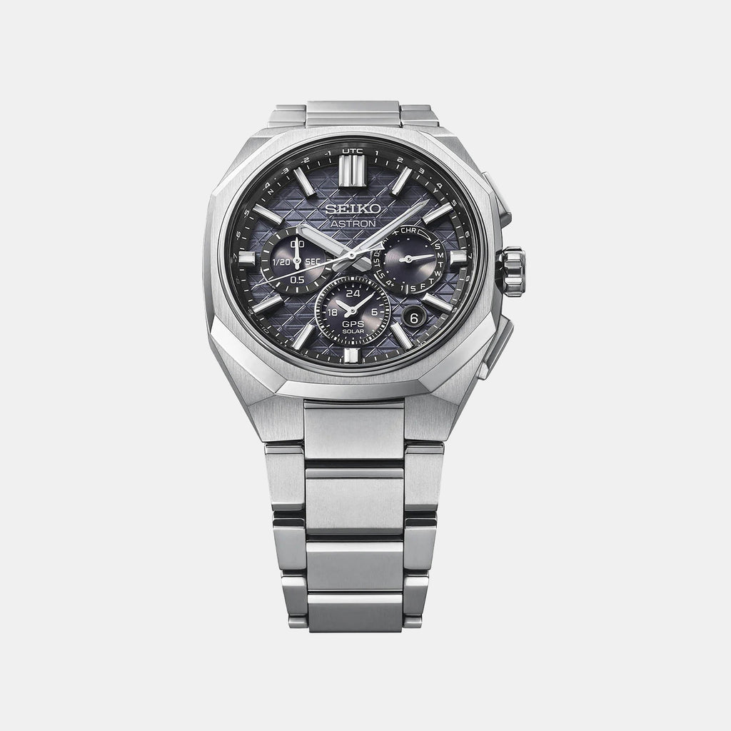 Astron Men Solar Blue Dial Chronograph Titanium Watch HAB002J1