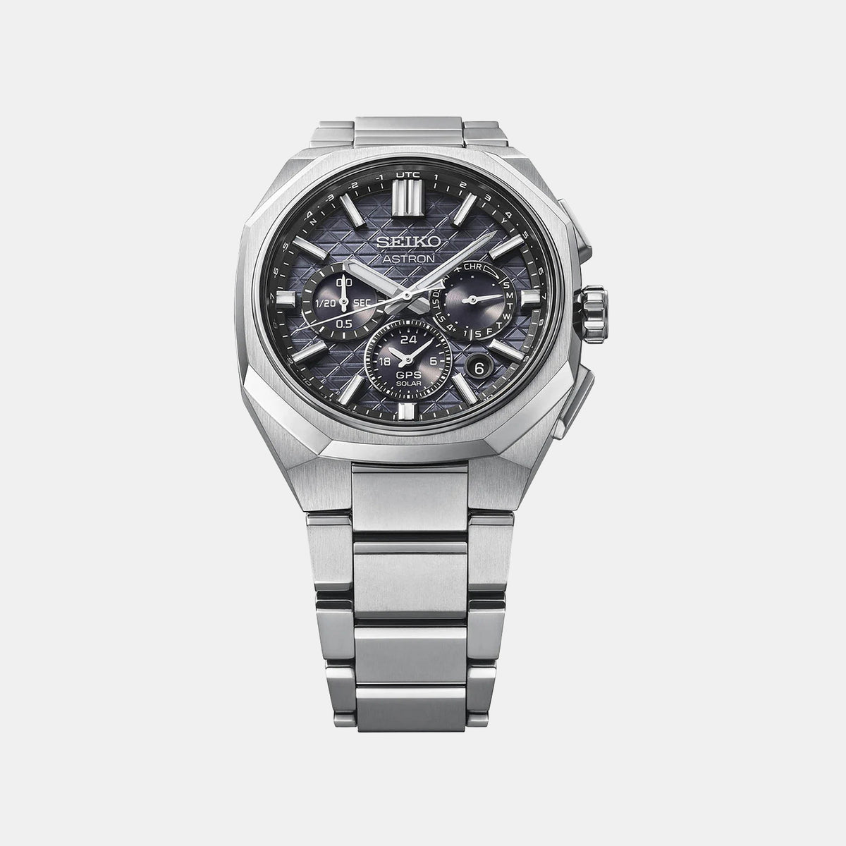 Astron Men Solar Blue Dial Chronograph Titanium Watch HAB002J1