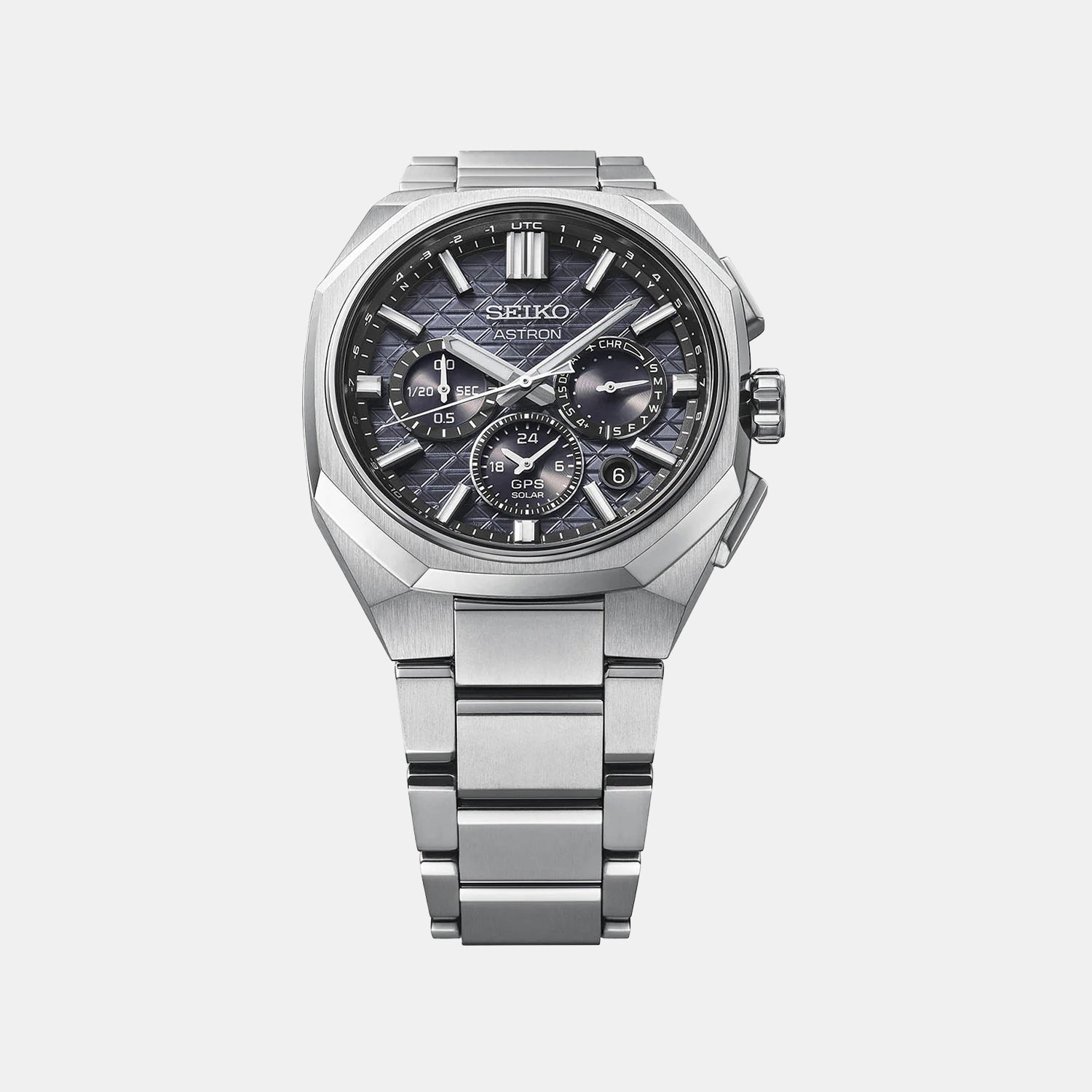 Astron Men Solar Blue Dial Chronograph Titanium Watch HAB002J1