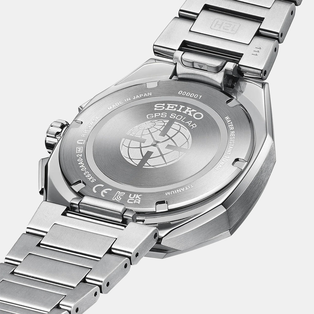 Astron Men Solar Blue Dial Chronograph Titanium Watch HAB002J1