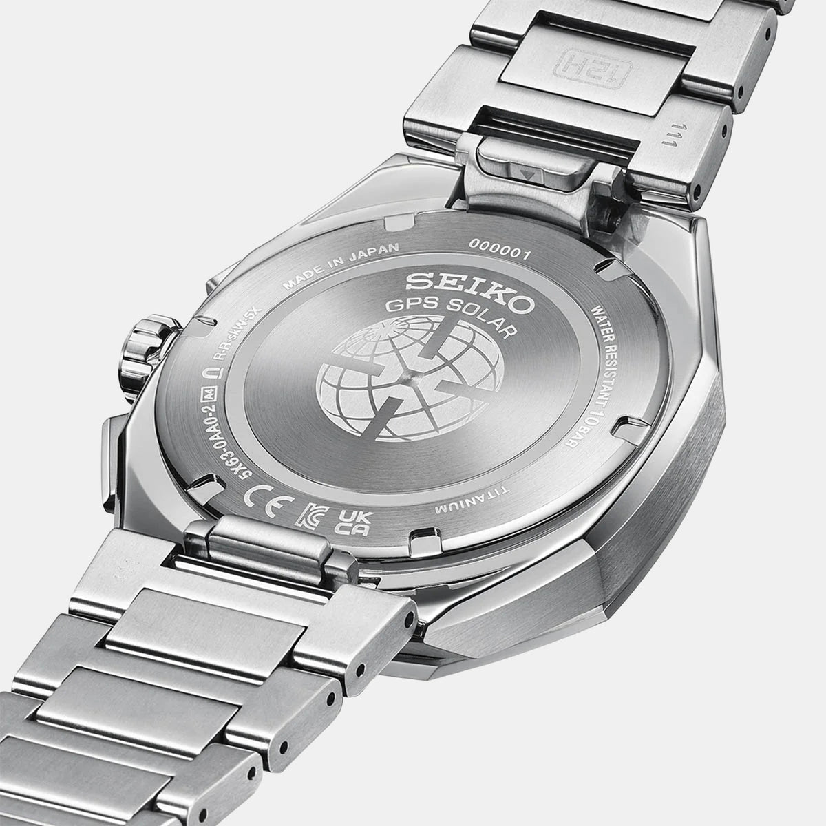 Astron Men Solar Blue Dial Chronograph Titanium Watch HAB002J1